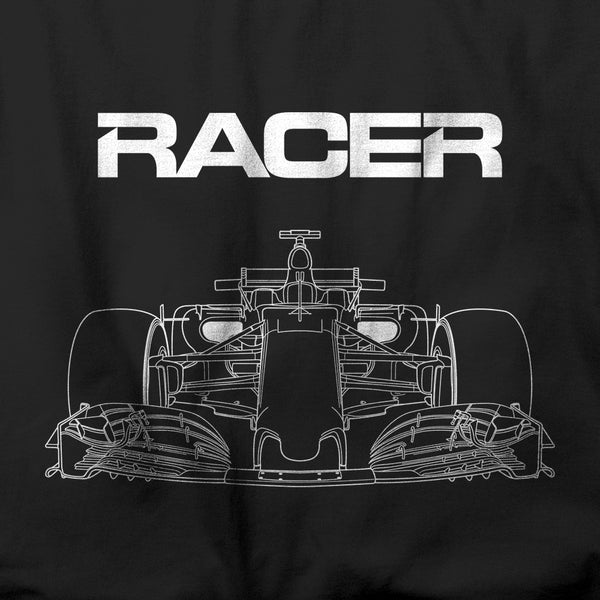 Grand Prix Car Line Art - Black Short Sleeve Hanes Beefy T