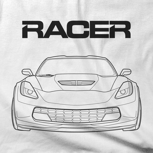 Corvette Z06 Line Art - White Short Sleeve Hanes Beefy-T