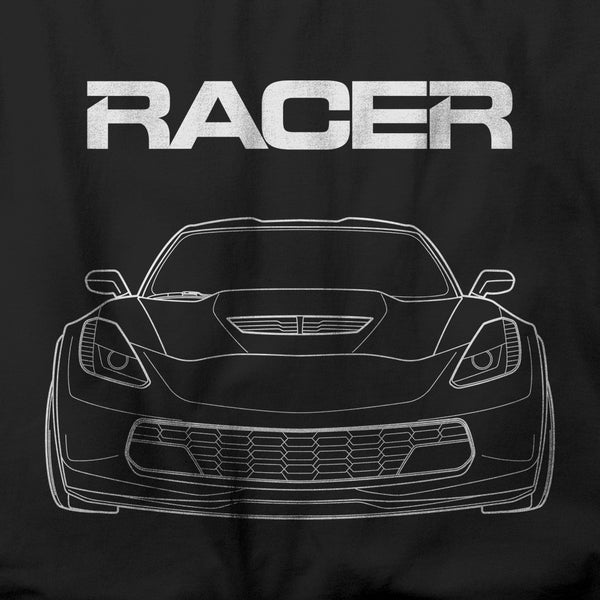 Corvette Z06 Line Art - Black Short Sleeve Hanes Beefy-T