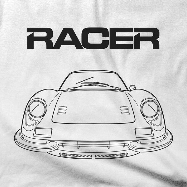 Ferrari Dino Line Art - White Short Sleeve Hanes Beefy-T