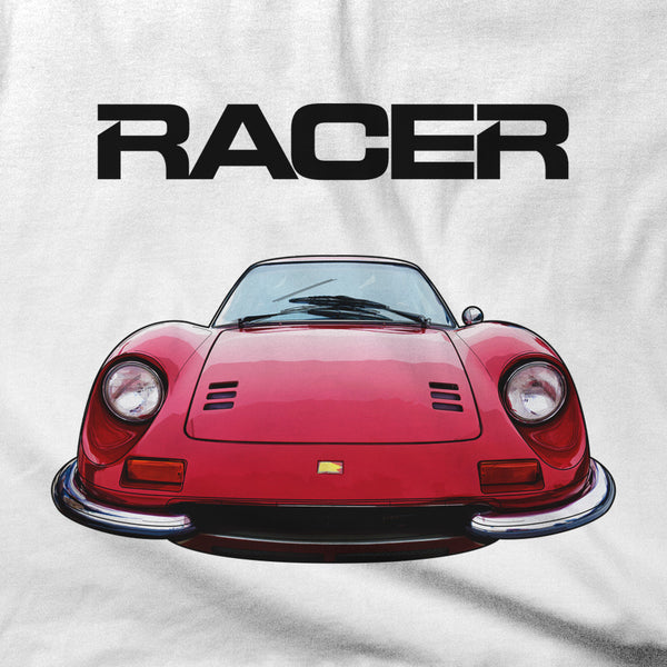 Ferrari Dino Illustrated - White Short Sleeve Hanes Beefy-T