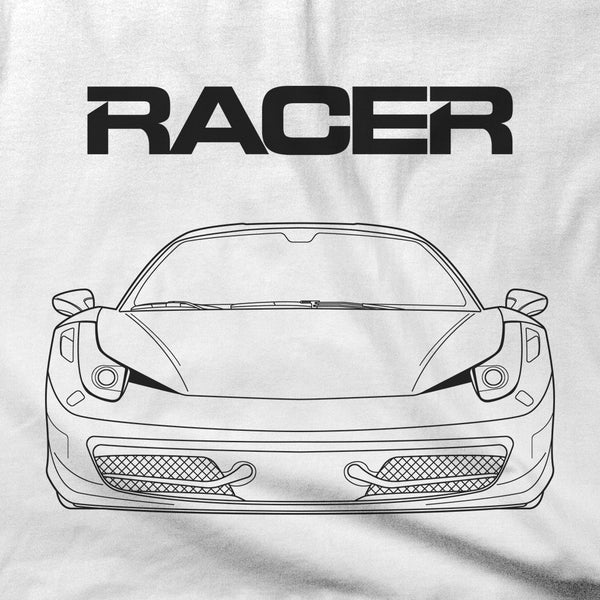 Ferrari 458 Line Art - White Short Sleeve Hanes Beefy-T