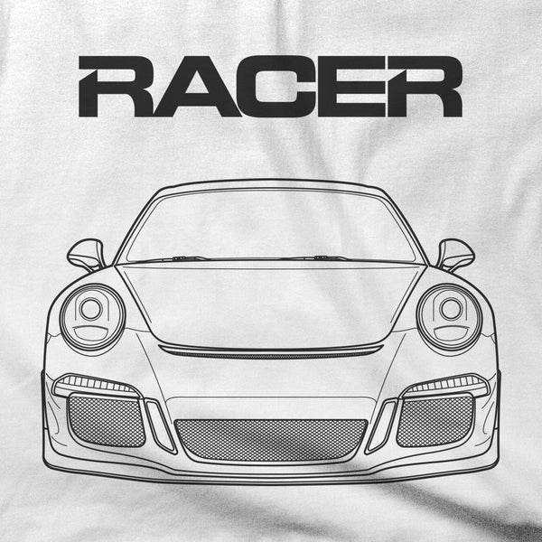Porsche GT3 Line Art - White Short Sleeve Hanes Beefy-T