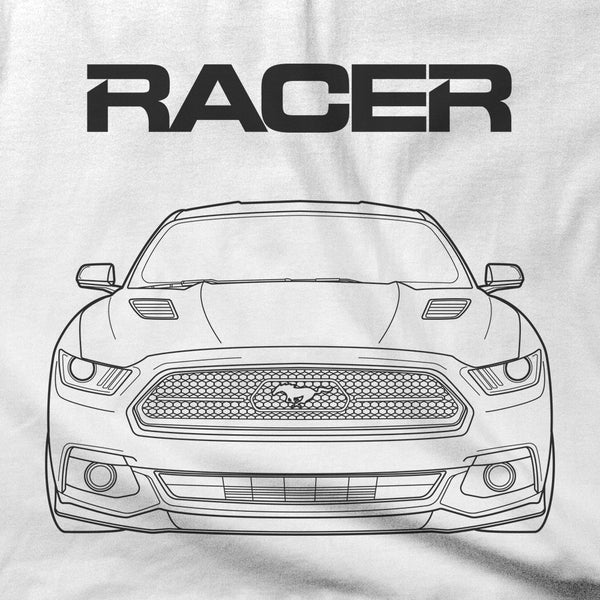 Mustang GT Line Art - White Short Sleeve Hanes Beefy-T