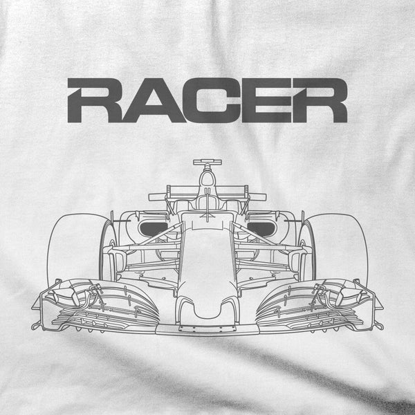 Grand Prix Car Gray Line Art - Short Sleeve T-Shirt - 2 colors