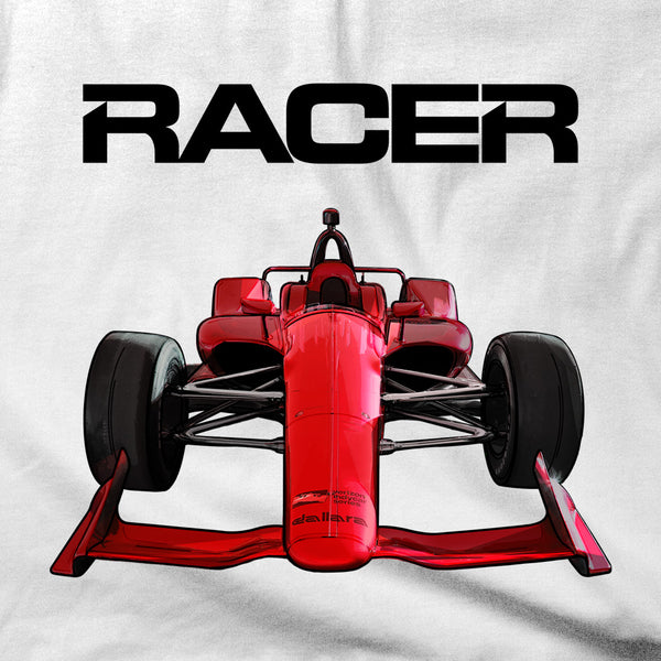 2018 Indy Car Illustrated White Short Sleeve Hanes Beefy-T