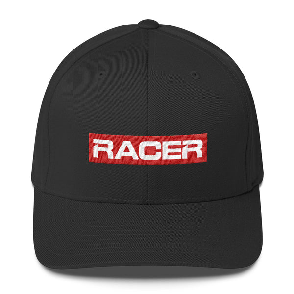 RACER Square Red & White Logo Structured Twill Cap - 3 colors