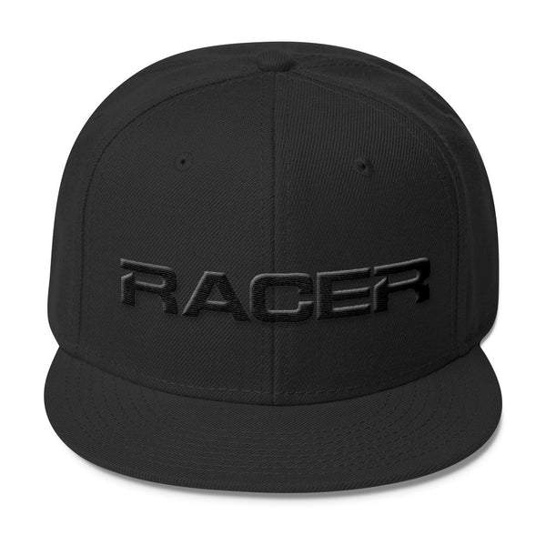 RACER Horizontal Black Logo Wool Blend Snapback - 5 colors