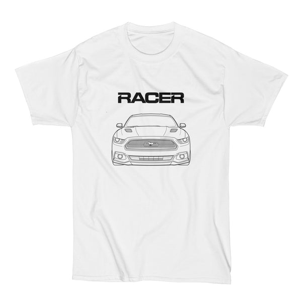 Mustang GT Line Art - White Short Sleeve Hanes Beefy-T