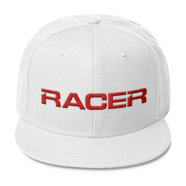 RACER Horizontal Red Logo Wool Blend Snapback - 4 colors