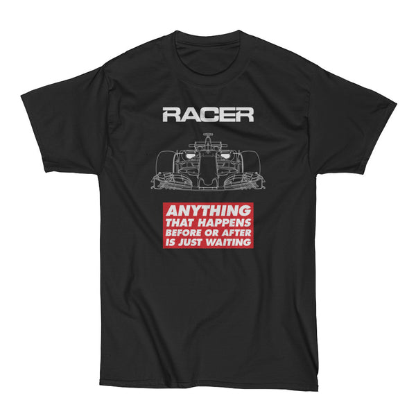 Grand Prix Car "Just Waiting" Short Sleeve Black Hanes Beefy-T