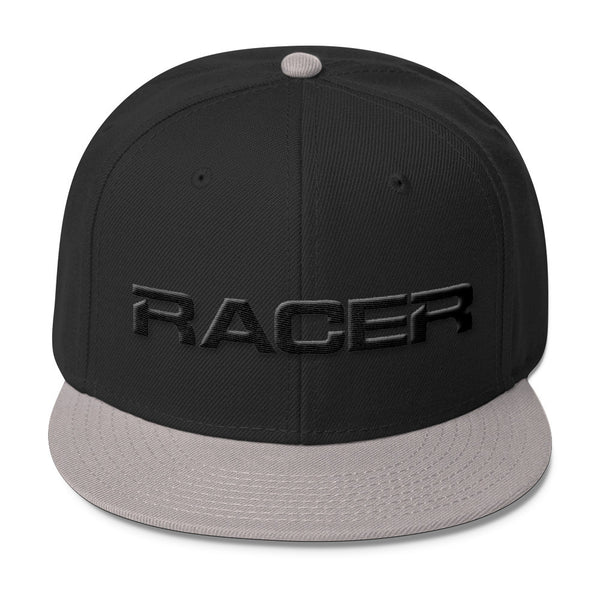 RACER Horizontal Black Logo Wool Blend Snapback - 5 colors