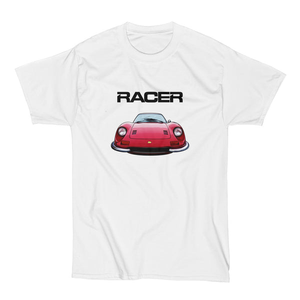 Ferrari Dino Illustrated - White Short Sleeve Hanes Beefy-T