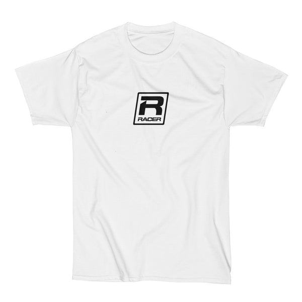 RACER Black Skewed Logo - Short Sleeve Hanes Beefy T