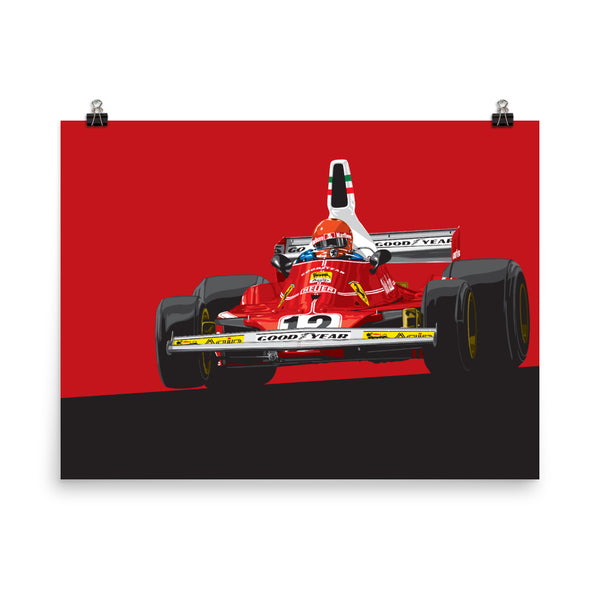 Niki Lauda 1975 Ferrari 312T Poster