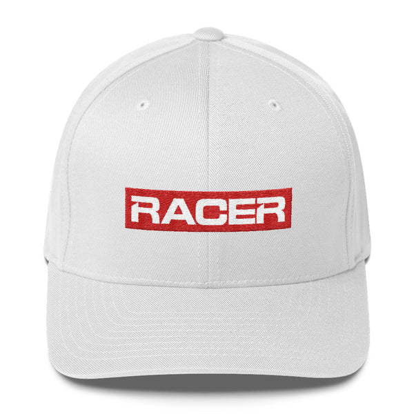 RACER Square Red & White Logo Structured Twill Cap - 3 colors