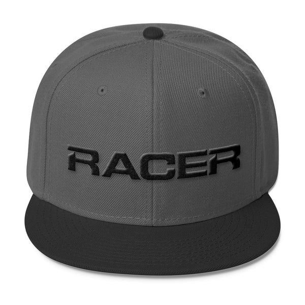 RACER Horizontal Black Logo Wool Blend Snapback - 5 colors