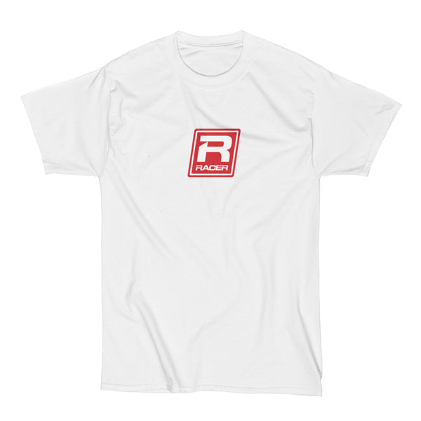 RACER Red Skewed Logo - Short Sleeve Hanes Beefy T - 2 colors