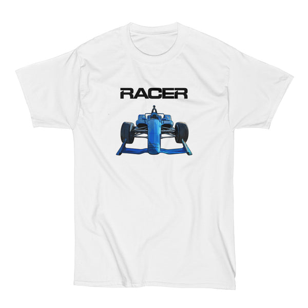 2018 Indy Car Illustrated White Short Sleeve Hanes Beefy-T