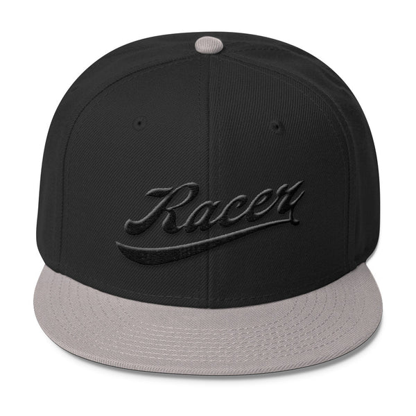 RACER Vintage Script Black Wool Blend Snapback - 4 colors