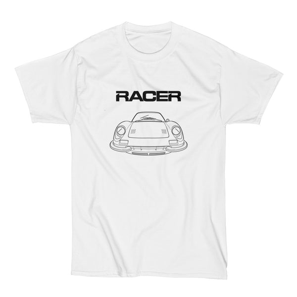 Ferrari Dino Line Art - White Short Sleeve Hanes Beefy-T
