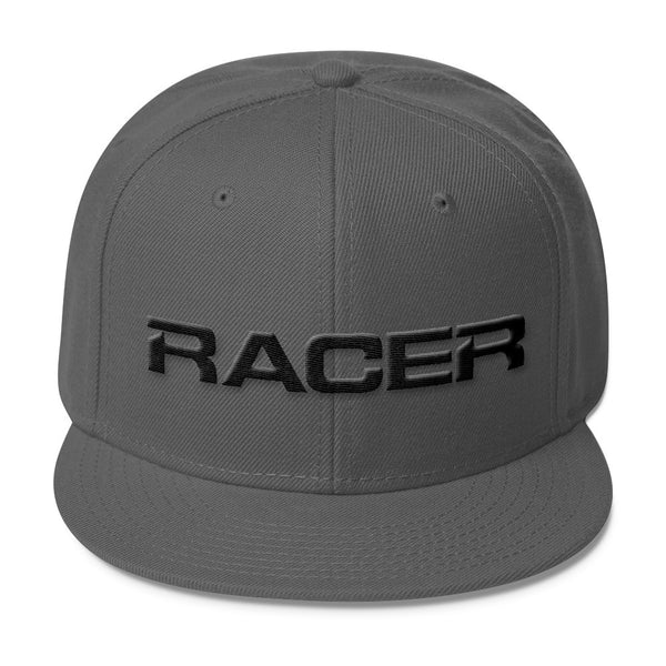 RACER Horizontal Black Logo Wool Blend Snapback - 5 colors