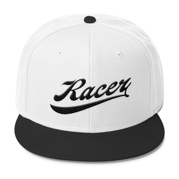 RACER Vintage Script Black Wool Blend Snapback - 4 colors