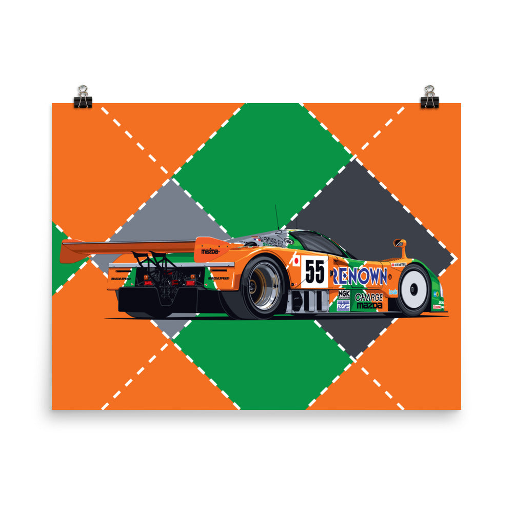 90年代 マツダ ルマン24 787B 4ローター ロータリーエンジン ポスター Mazda 787B Poster – The RACER Store