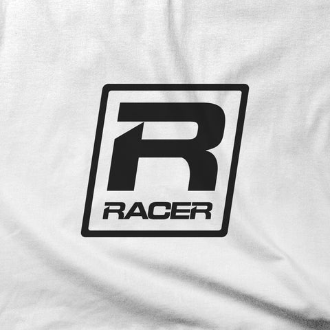 RACER Black Skewed Logo - Short Sleeve Hanes Beefy T
