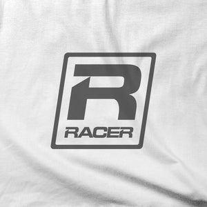 RACER Gray Skewed Logo - Short Sleeve Hanes Beefy T - 2 colors