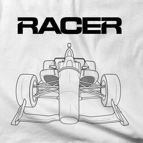 2018 Indy Car Illustrated Short Sleeve White Hanes Beefy-T