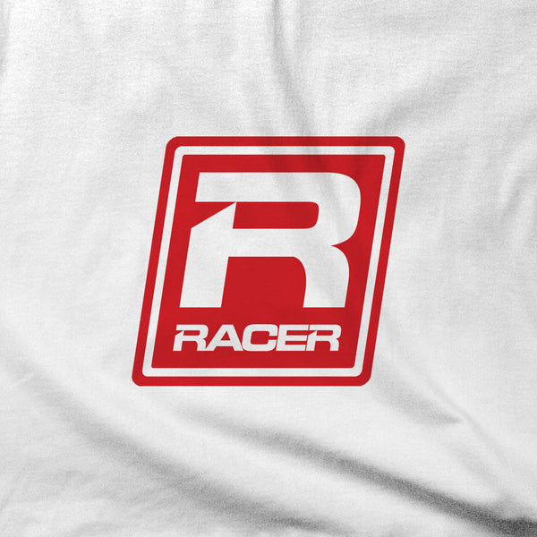 RACER Red Skewed Logo - Short Sleeve Hanes Beefy T - 2 colors