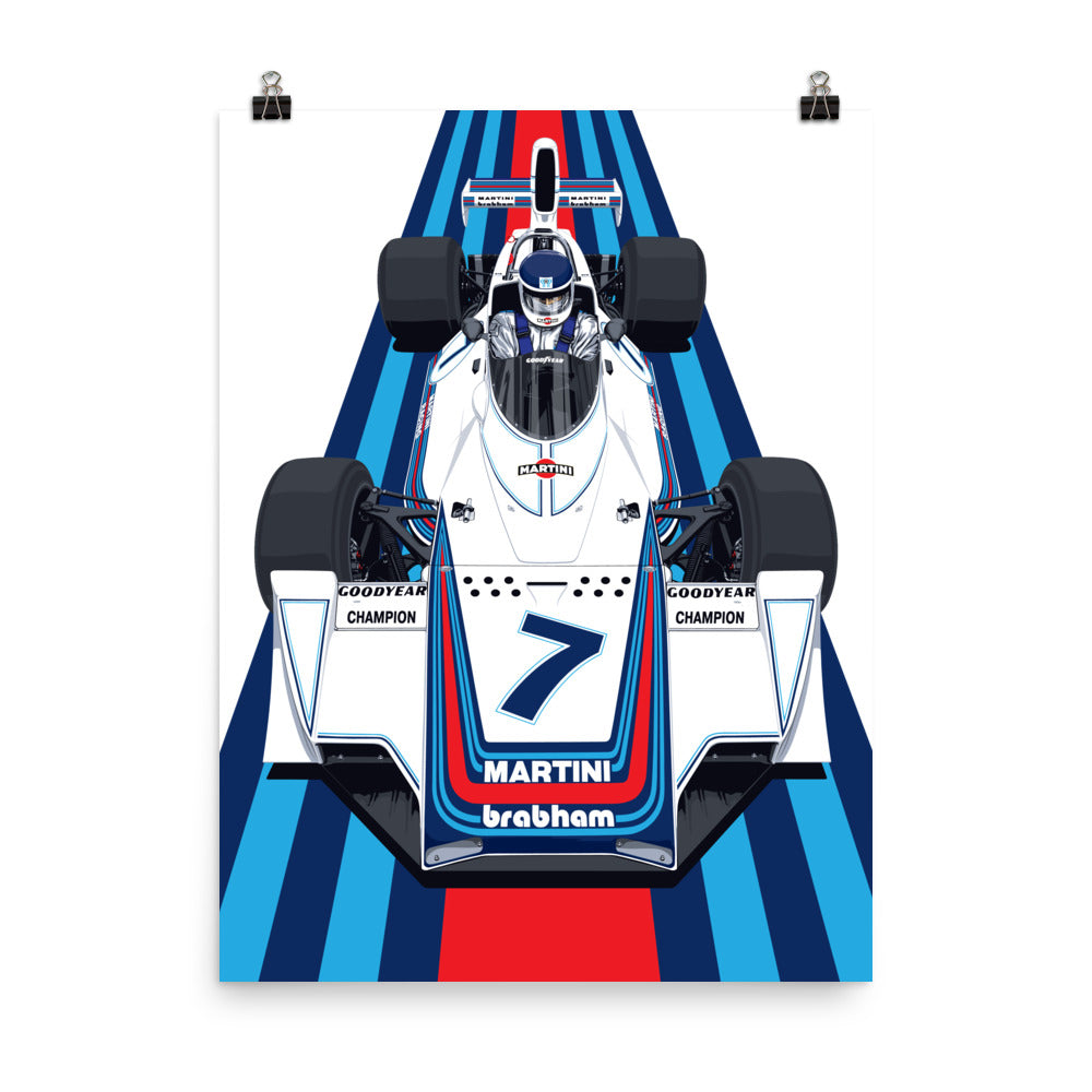Martini Brabham BT44B Poster - Carlos Reutemann – The RACER Store