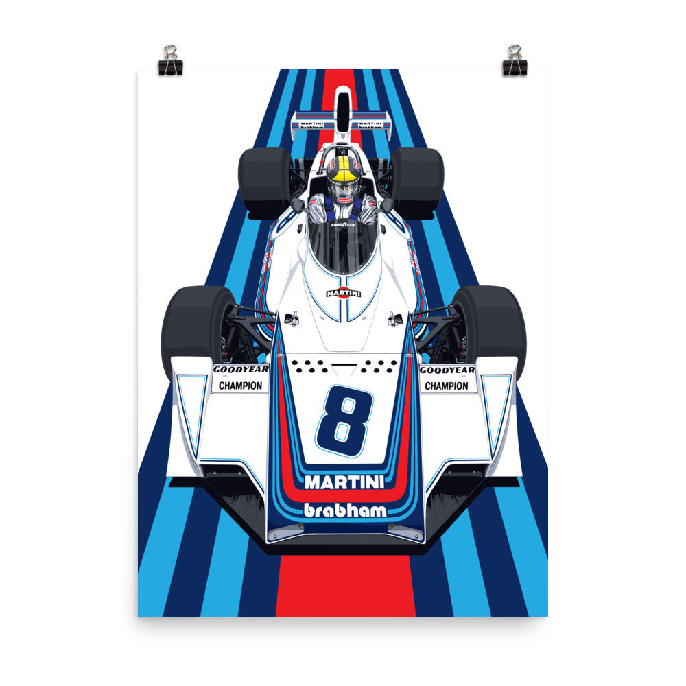 Martini Brabham BT44B Poster - Carlos Pace – The RACER Store