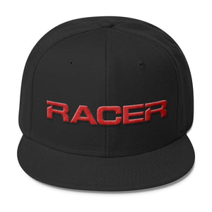 RACER Horizontal Red Logo Wool Blend Snapback - 4 colors