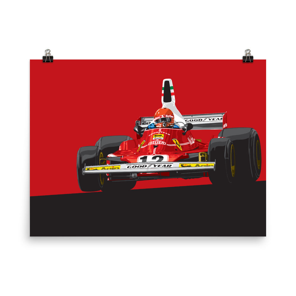 Niki Lauda 1975 Ferrari 312T Poster – The RACER Store