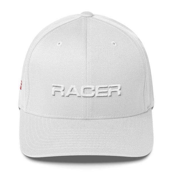 RACER Horizontal White Logo Structured Twill Cap