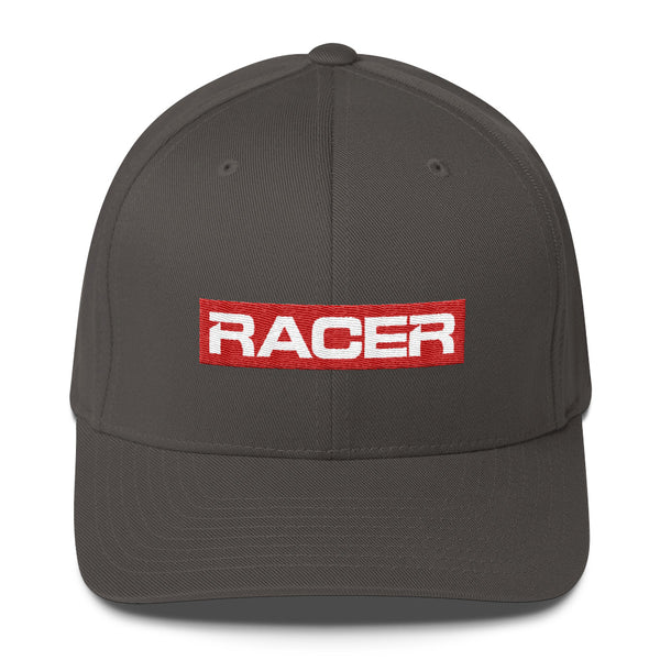 RACER Square Red & White Logo Structured Twill Cap - 3 colors