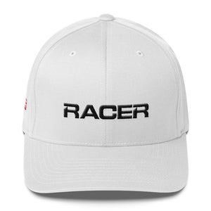 RACER Horizontal Logo Black Structured Twill Cap