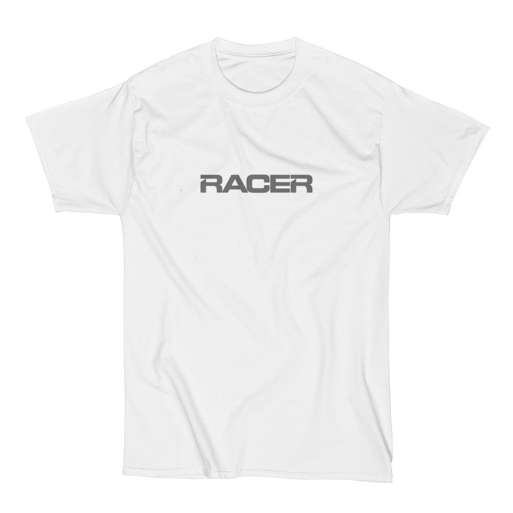 RACER Horizontal Gray Logo - Short Sleeve Hanes Beefy T - 2 colors