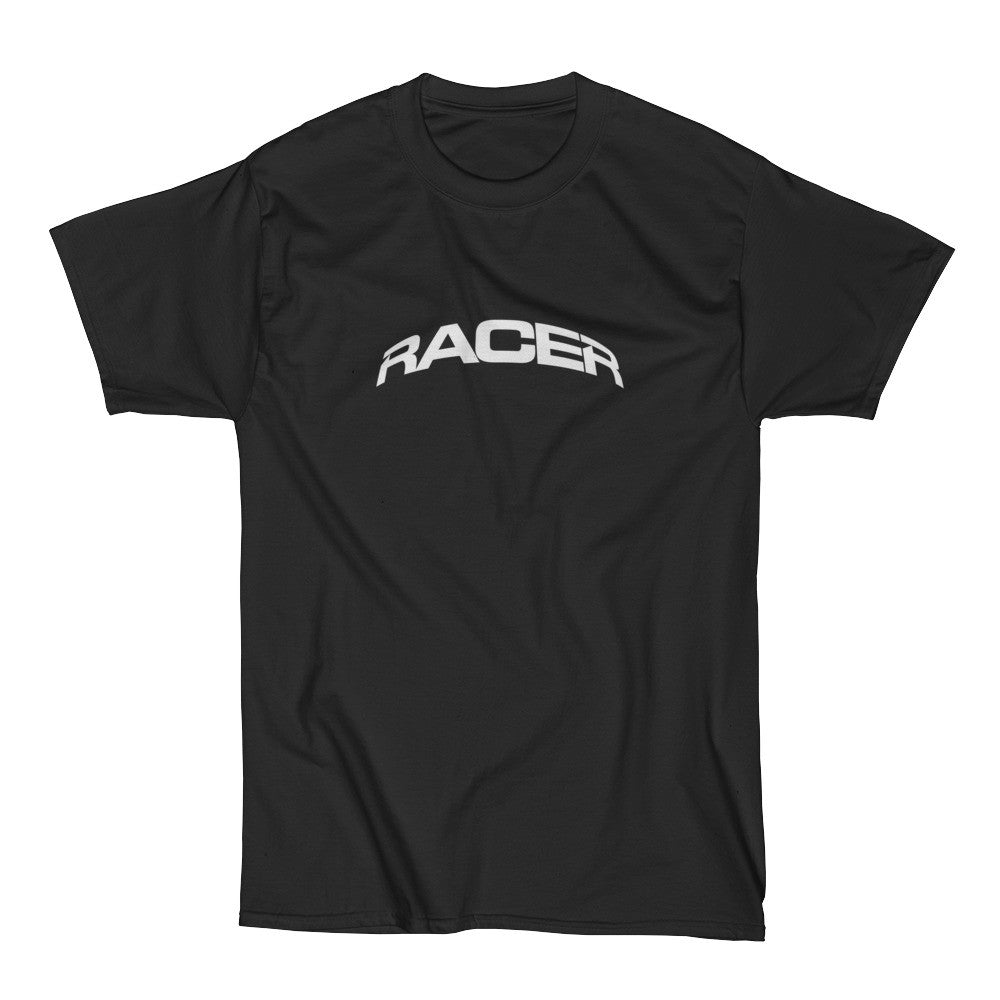 RACER White Arc Logo - Short Sleeve Hanes Beefy T