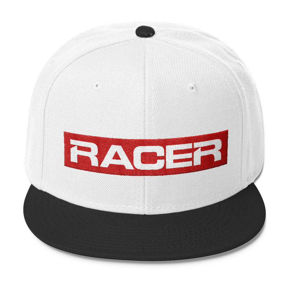 RACER Red & White Logo Wool Blend Snapback - 7 colors – The RACER Store