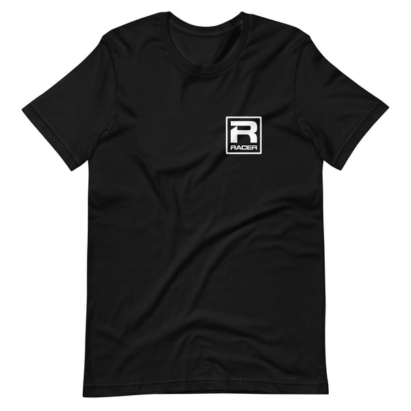 RACER White Square Logo - Short Sleeve T-Shirt